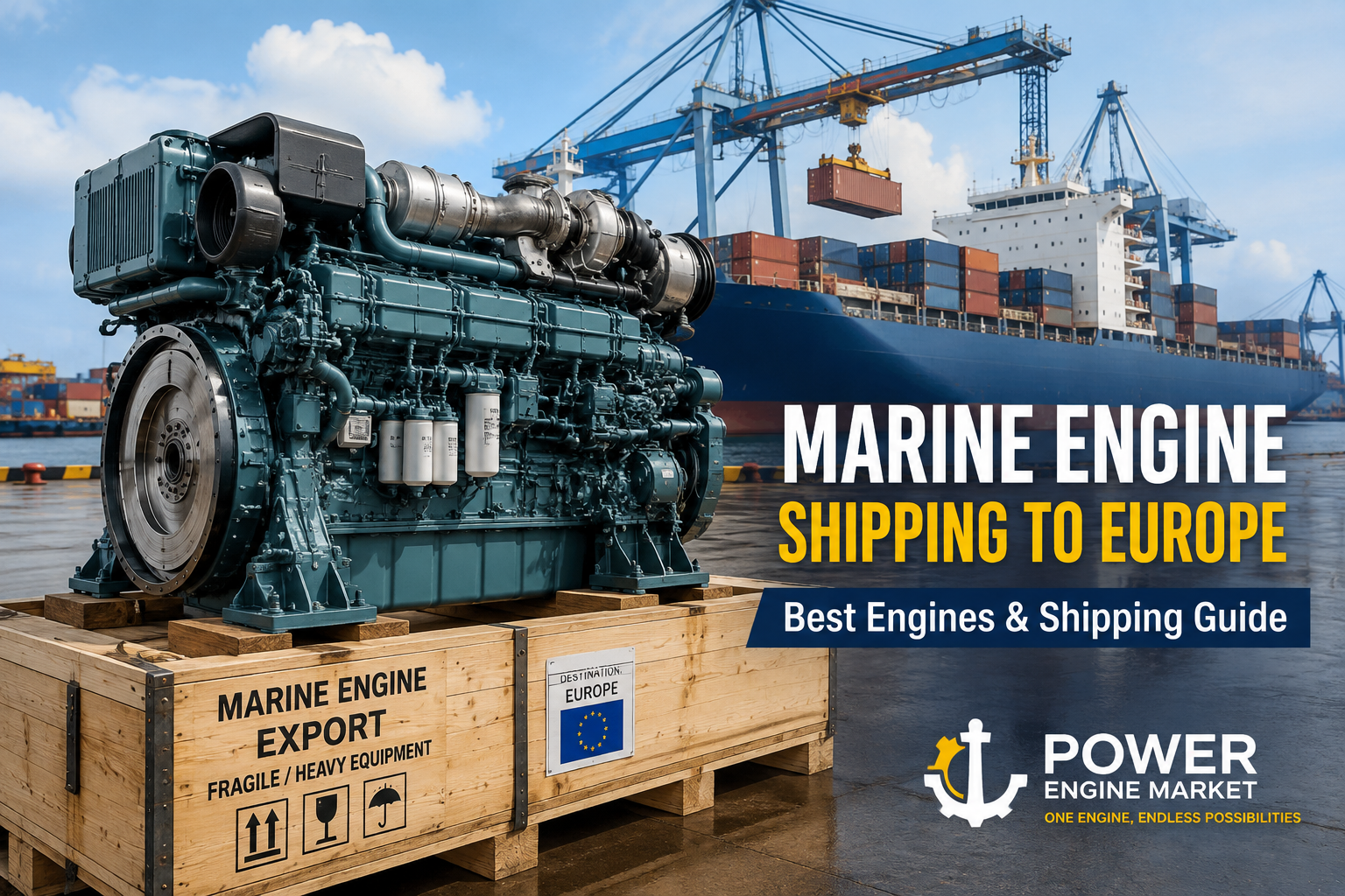 marine engine shipping to Europe for sale